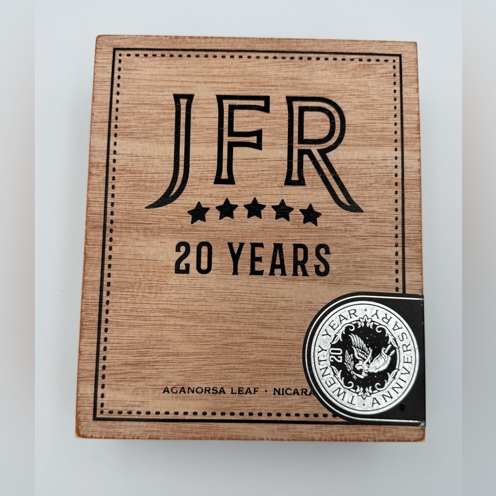 JFR 20 Years Titan Empty Wood Cigar Box‎ 7" x 7" x 2.75"